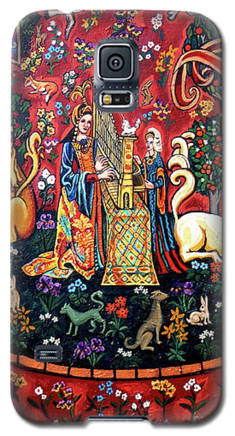 Lady And The Unicorn Tapestries Galaxy S5 Case featuring the painting Lady And The Unicorn Sound by Genevieve Esson