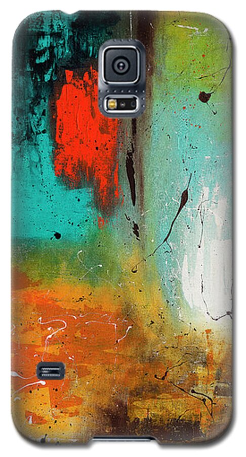 Abstract Art Galaxy S5 Case featuring the painting Landmarks by Carmen Guedez