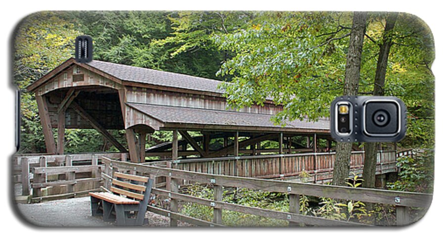 America Galaxy S5 Case featuring the photograph Lanterman's Mill Covered Bridge by Jack R Perry