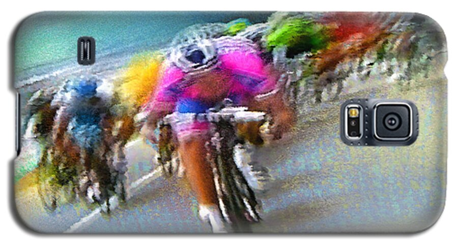 Sports Galaxy S5 Case featuring the painting Le Tour de France 09 by Miki De Goodaboom