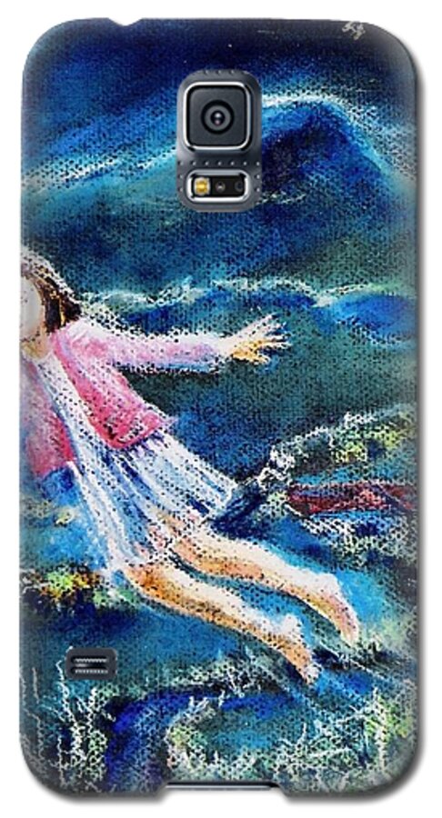 Fantasy Galaxy S5 Case featuring the painting Let me play among the stars by Trudi Doyle