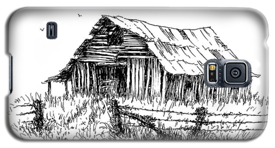 Barn Galaxy S5 Case featuring the drawing Let's Look Inside by Randy Welborn