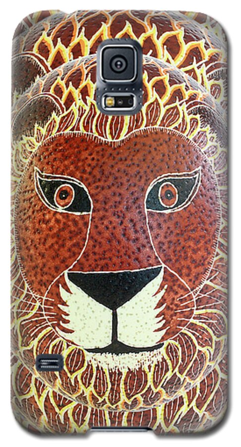 Pysanky Galaxy S5 Case featuring the photograph Lion by E B Schmidt