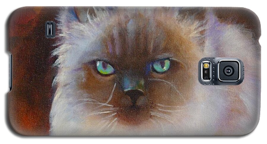 Cat Galaxy S5 Case featuring the painting Little Buddha Boy by Nataya Crow
