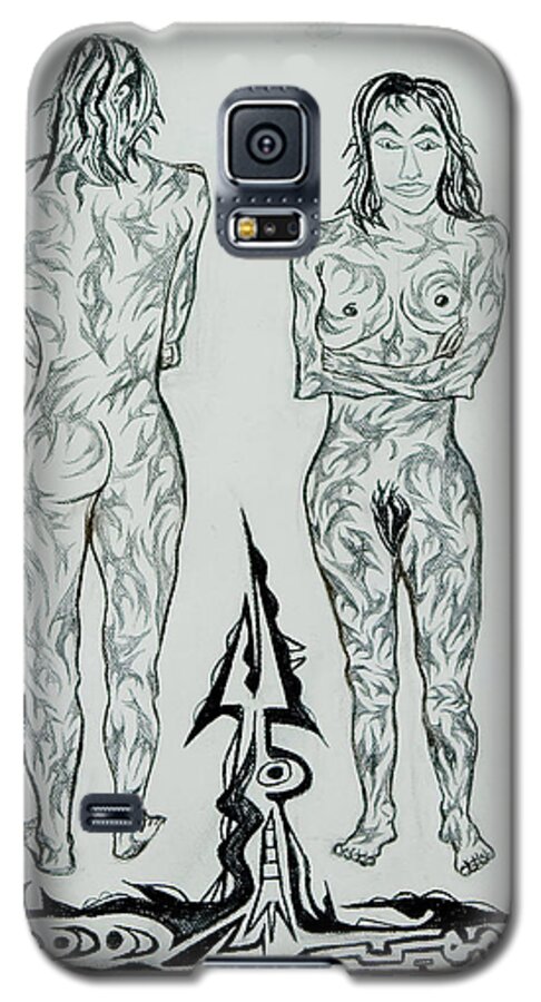 Live Nude Galaxy S5 Case featuring the painting Live Nude 43 Female by Robert SORENSEN