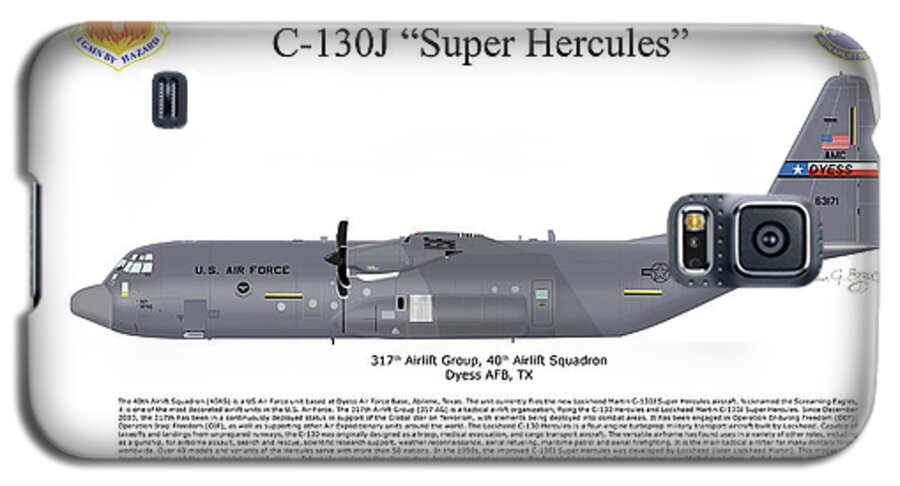 Lockheed Martin Galaxy S5 Case featuring the digital art Lockheed Martin C-130J-30 Super Hercules by Arthur Eggers