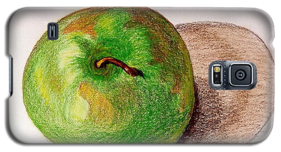 Fruit Galaxy S5 Case featuring the drawing Lone Apple by Sheron Petrie