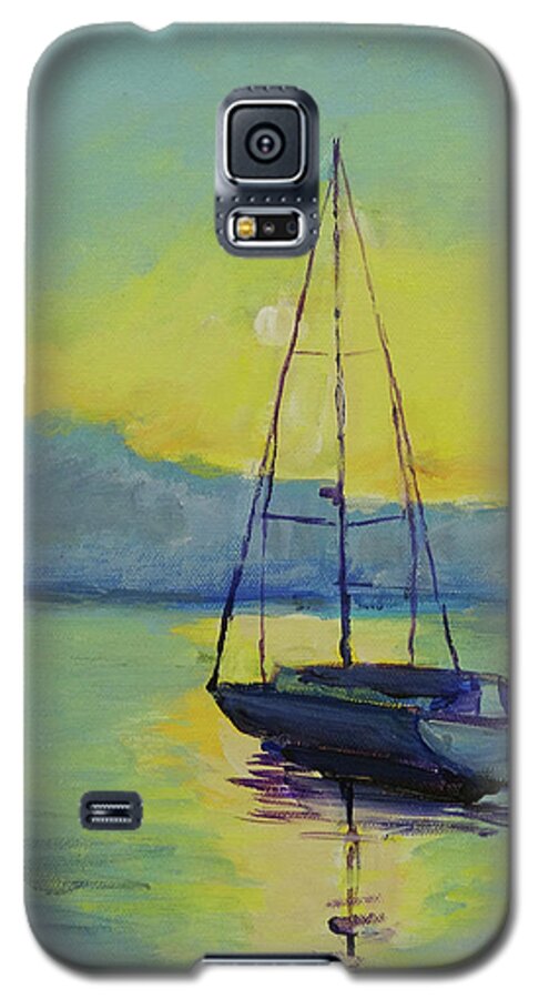Sunrise Galaxy S5 Case featuring the painting Long-Awaited Sunrise by Joan Coffey