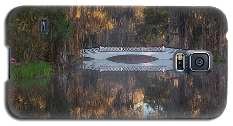 Lowcountry Springtime Galaxy S5 Case featuring the photograph Long White Bridge Pond Reflection by Kim Carpentier