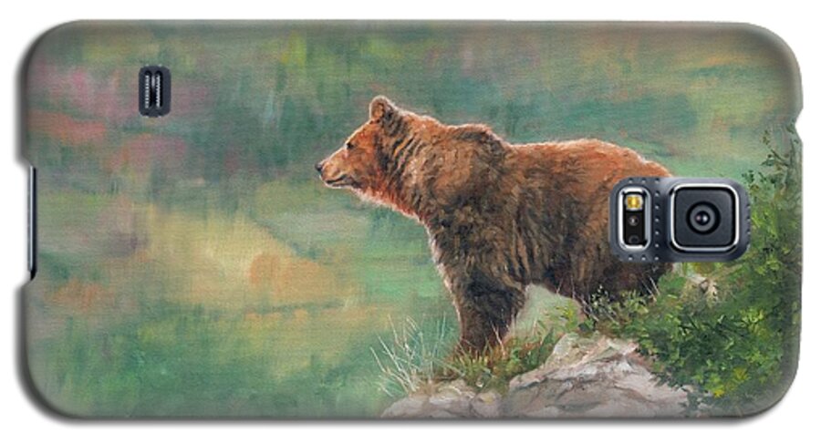 Bear Galaxy S5 Case featuring the painting Lookout by David Stribbling