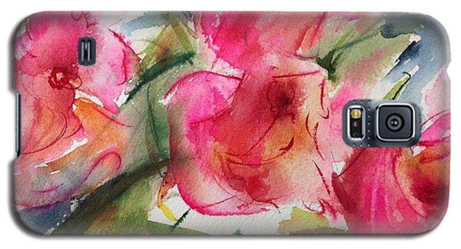 Roses Galaxy S5 Case featuring the painting Time Brings Roses by Bonny Butler