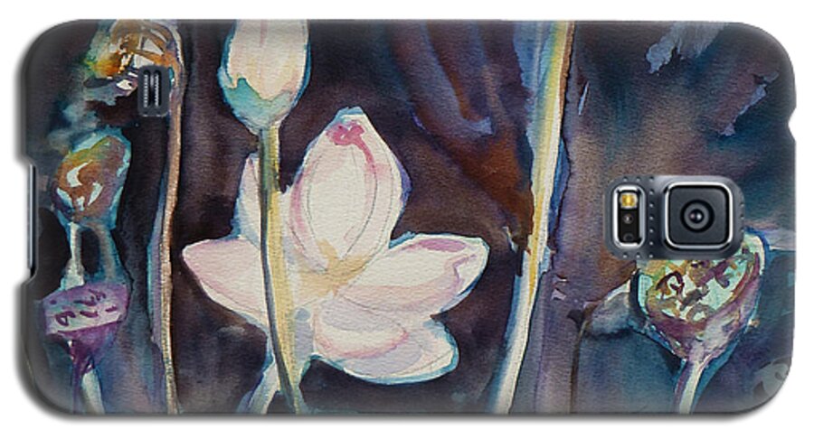 Watercolor Galaxy S5 Case featuring the painting Lotus Study II by Xueling Zou