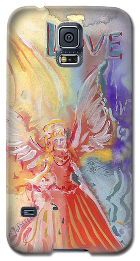 Love Galaxy S5 Case featuring the painting Love Angel by Sheri Jo Posselt