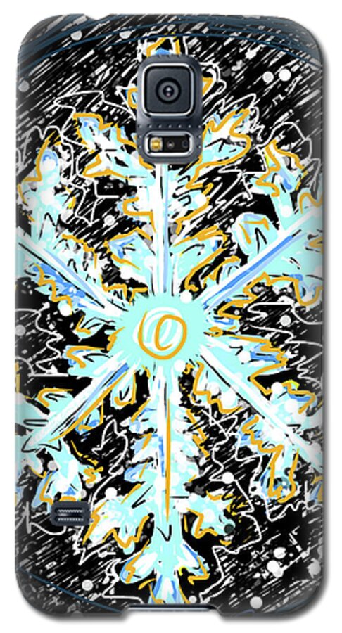 Snowflake Galaxy S5 Case featuring the painting Madeline Snowflake by Jean Pacheco Ravinski