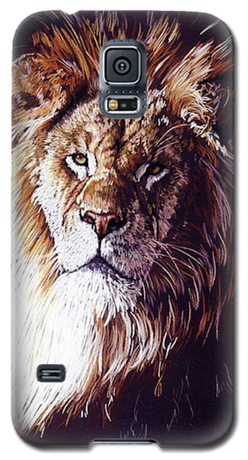 Lion Galaxy S5 Case featuring the drawing Maestro by Barbara Keith