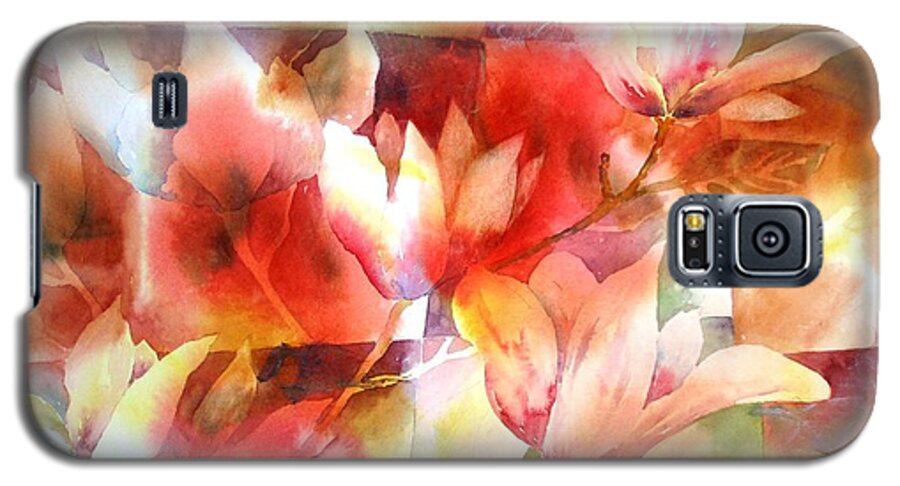 Flower Galaxy S5 Case featuring the painting Magnolia Magic by Tara Moorman