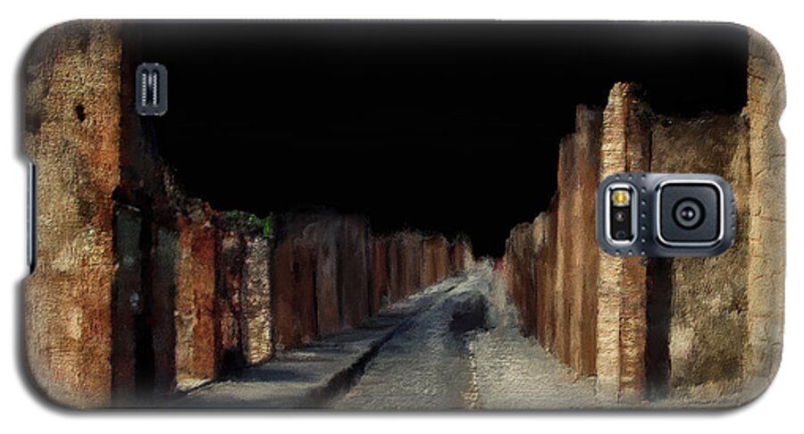 Pompeii Galaxy S5 Case featuring the digital art Main Street, Pompeii by Lois Bryan