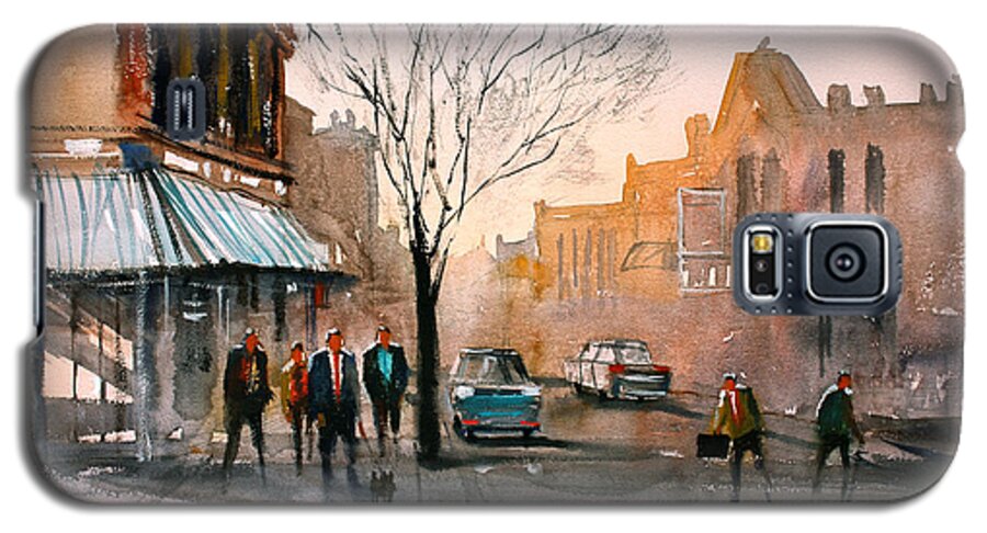 Street Scene Galaxy S5 Case featuring the painting Main Street - Steven's Point by Ryan Radke