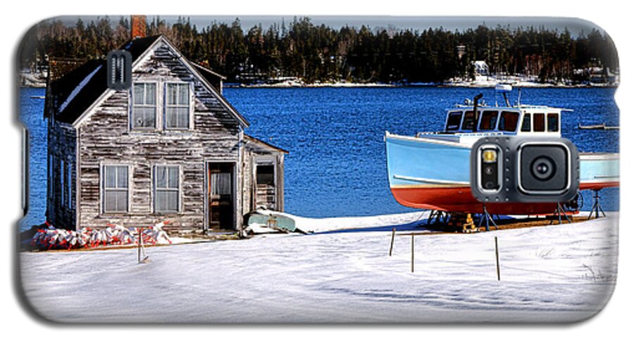 Maine Galaxy S5 Case featuring the photograph Maine Harbor Winter Scene by Olivier Le Queinec