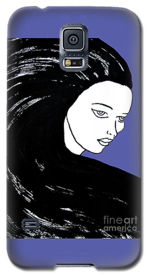 Masartstudio Galaxy S5 Case featuring the painting Majestic Lady J0715F J0715F Marina Blue Pastel Painting 17-4041 4f84c4 585fa8 by Mas Art Studio