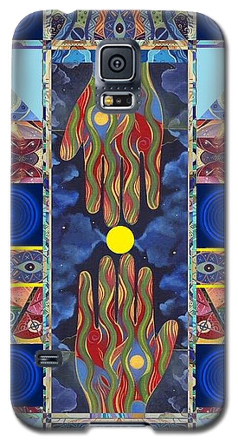 Figurative Abstraction Galaxy S5 Case featuring the mixed media Making Magic - Take Two by Helena Tiainen