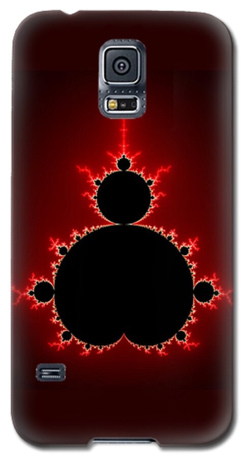 Mandelbrot Galaxy S5 Case featuring the digital art Mandelbrot set black and red square format by Matthias Hauser