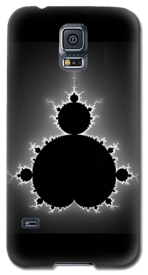 Mandelbrot Set Galaxy S5 Case featuring the digital art Mandelbrot Set black and white Fractal Art by Matthias Hauser