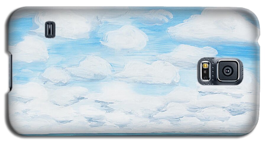 Ocean Galaxy S5 Case featuring the painting Marine Layer Breaking Up by Shelley Myers