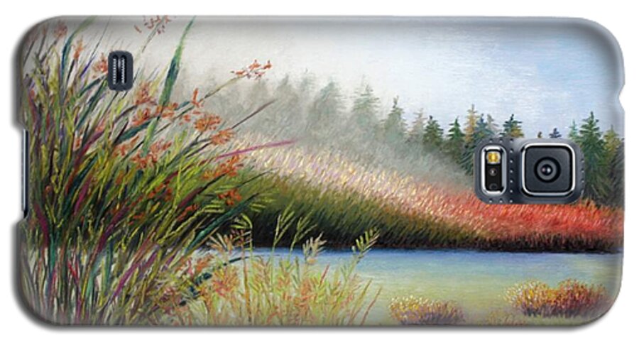  Galaxy S5 Case featuring the painting Marsh Morning by Polly Castor