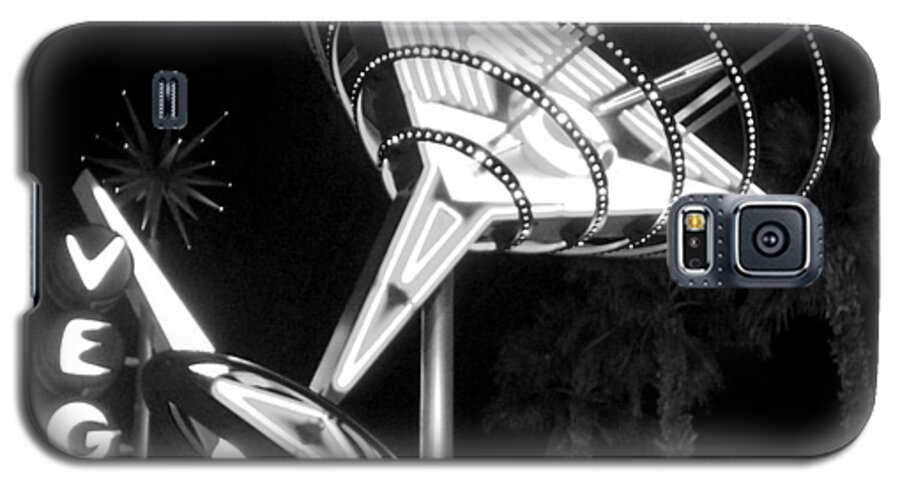 Martini Galaxy S5 Case featuring the photograph Martini sign in Vegas b-w by Anita Burgermeister