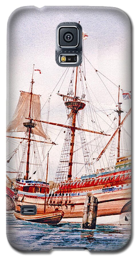 Historic Ships Galaxy S5 Case featuring the painting Mayflower II by P Anthony Visco