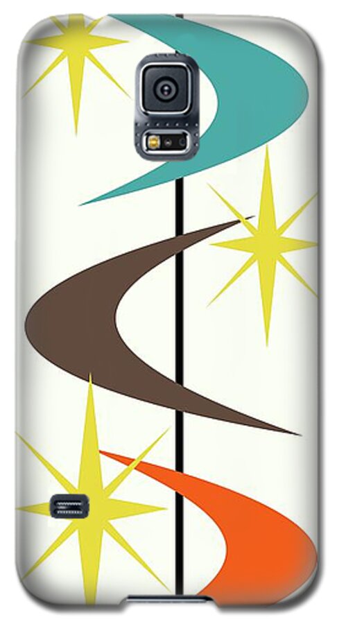 Mid Century Modern Galaxy S5 Case featuring the digital art MCM Shapes 2 by Donna Mibus