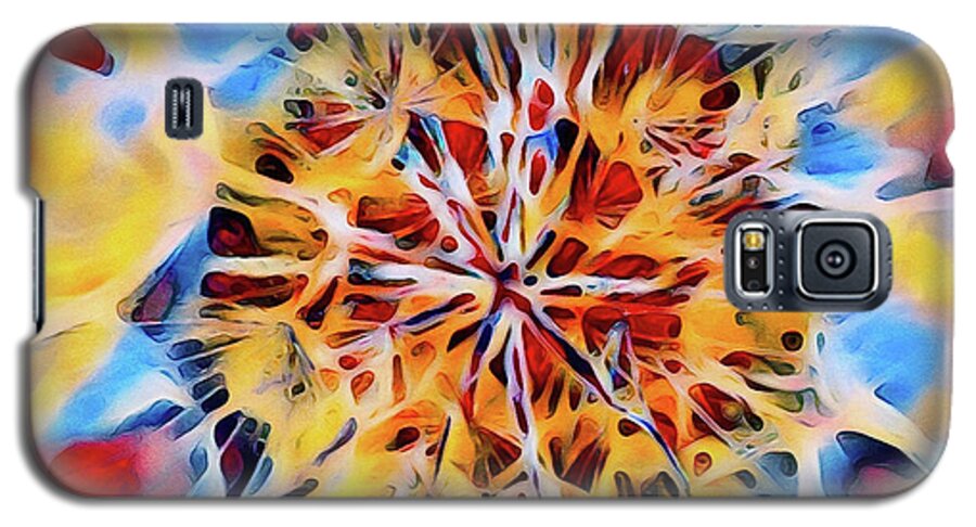 Dandelion Galaxy S5 Case featuring the painting Medow Dandelion by Adam Olsen