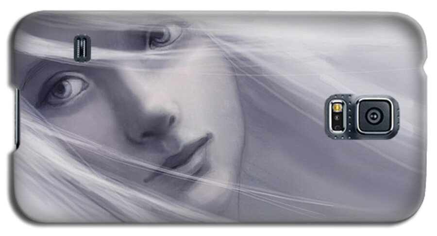 Portrait Galaxy S5 Case featuring the digital art Memory - A Female Portrait by Angela Murdock