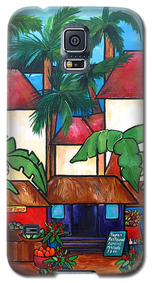 Puerto Rico Galaxy S5 Case featuring the painting Mercado en Puerto Rico by Patti Schermerhorn