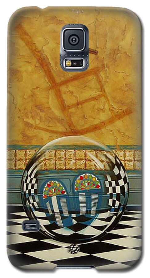 Spheres Galaxy S5 Case featuring the painting Mesiendonos Eternamente -Diptych left side- by Roger Calle