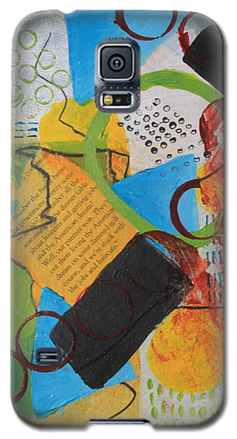 Abstract Galaxy S5 Case featuring the painting Messy Circles of Life by April Burton