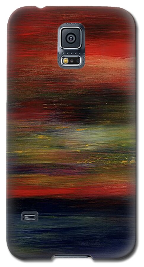 Abstract Expression Galaxy S5 Case featuring the painting Midnight Moonlight by Angela Bushman