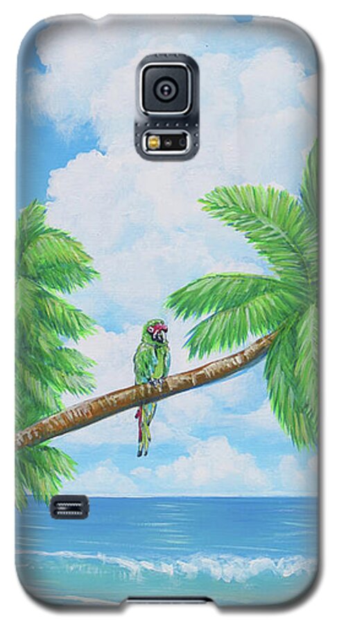 Tropical Seascape Galaxy S5 Case featuring the painting Military Camouflage by Elisabeth Sullivan