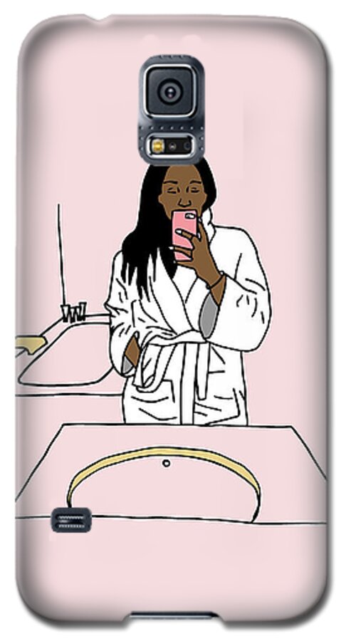 Cartoon Galaxy S5 Case featuring the digital art Mirror Selfie by Cortney Herron