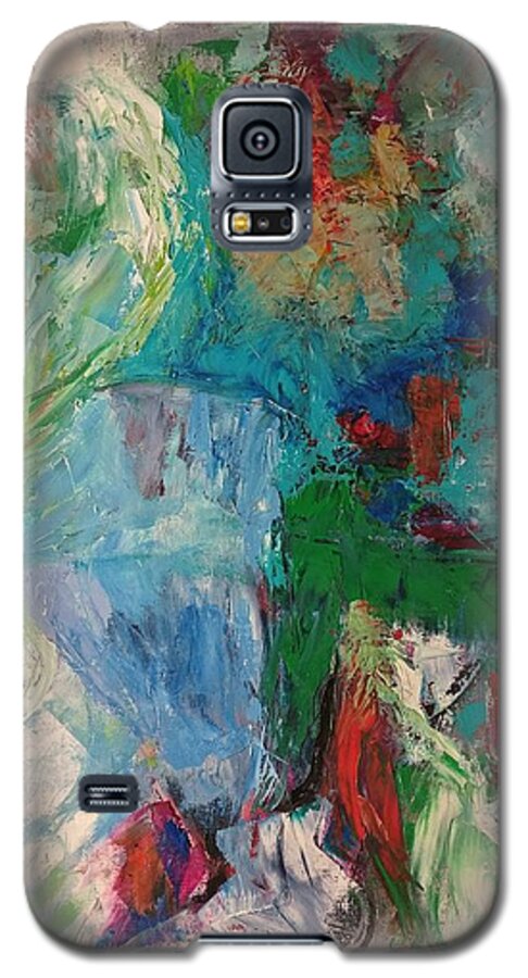 Abstract Galaxy S5 Case featuring the painting Misty Depths by Nicolas Bouteneff