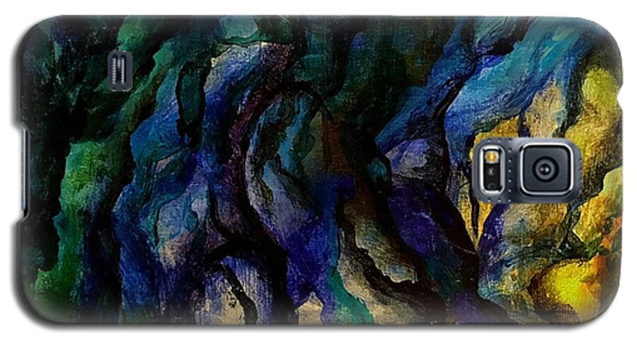 Acrylic Painting Galaxy S5 Case featuring the painting Moody Bleu by Esperanza Creeger