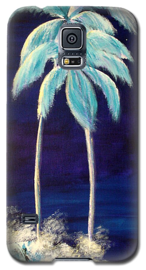 Palm Galaxy S5 Case featuring the painting Moolight Beach by Susan Kubes