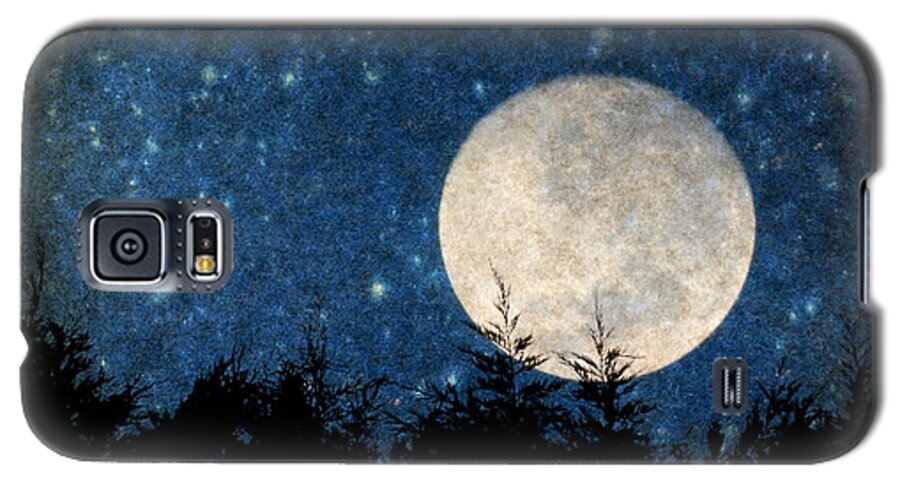 Moon Galaxy S5 Case featuring the photograph Moon, tree and stars by Clayton Bastiani