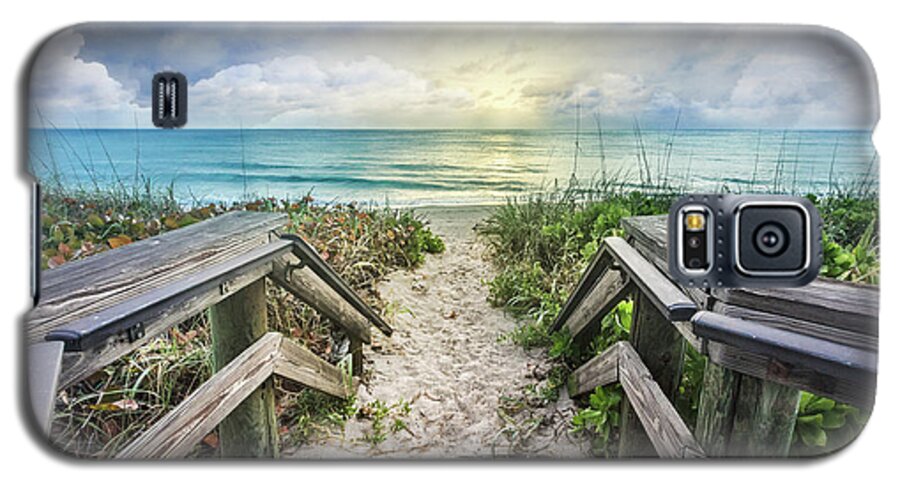 Clouds Galaxy S5 Case featuring the photograph Morning Blues at the Dune by Debra and Dave Vanderlaan