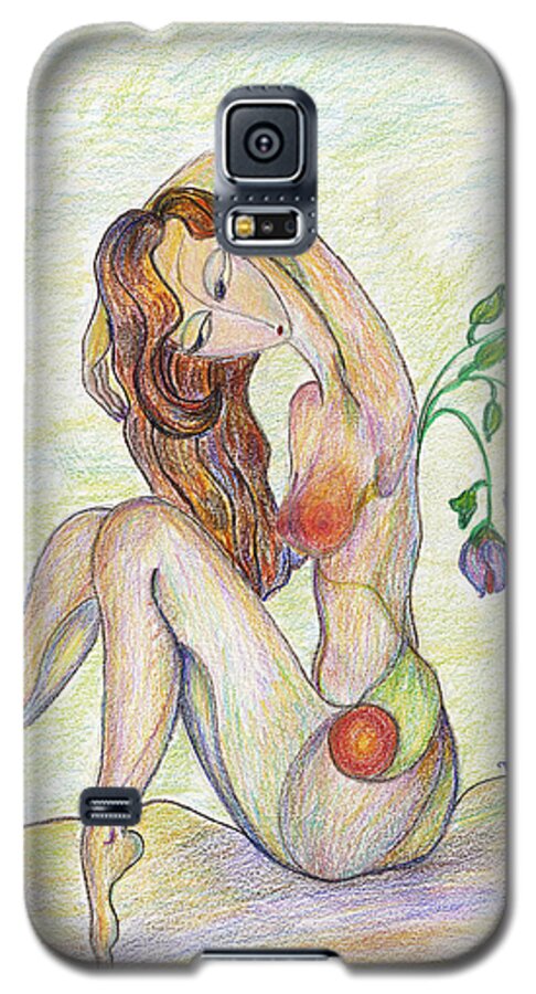 Figurative Art Paintings Galaxy S5 Case featuring the drawing Morning by Mila Ryk