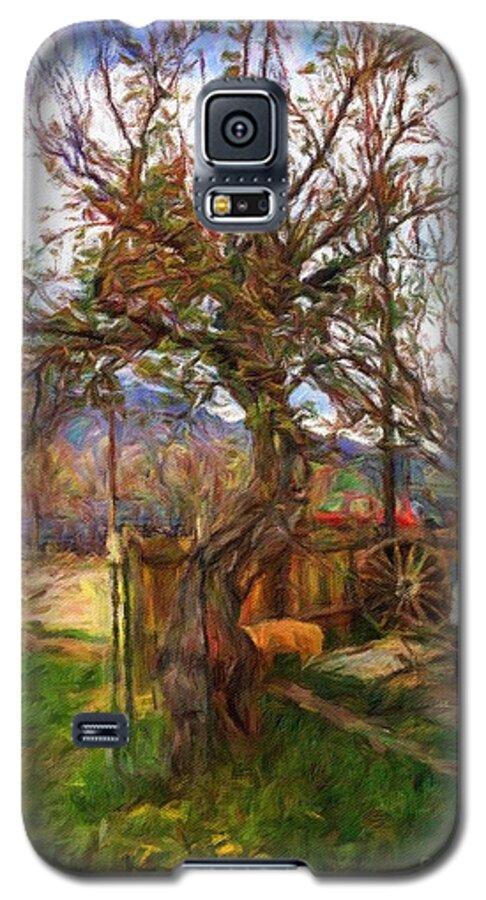 Taos Galaxy S5 Case featuring the painting Spring Tree Dance by Teri Atkins Brown