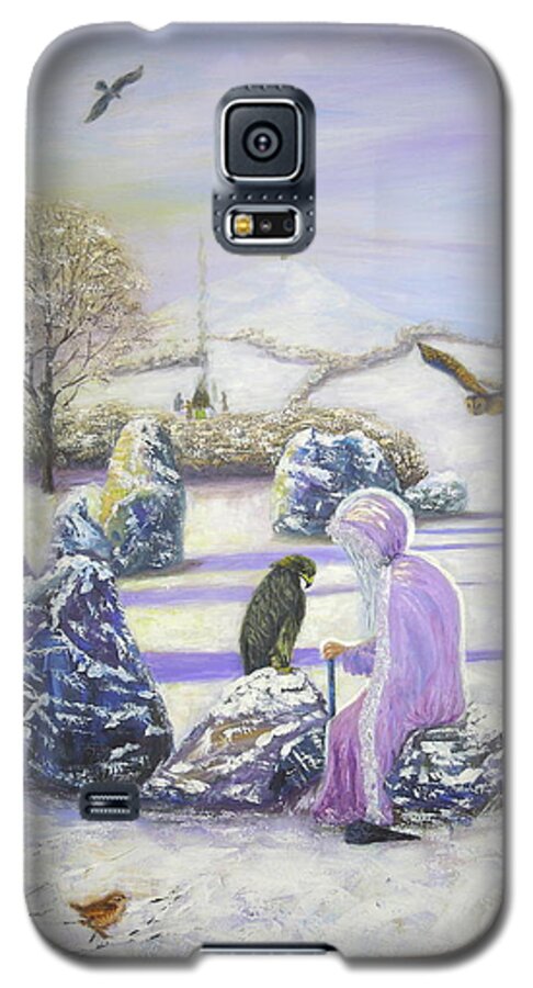 Fine Art Galaxy S5 Case featuring the painting Mother of Air Goddess Danu - Winter Solstice by Shirley Wellstead