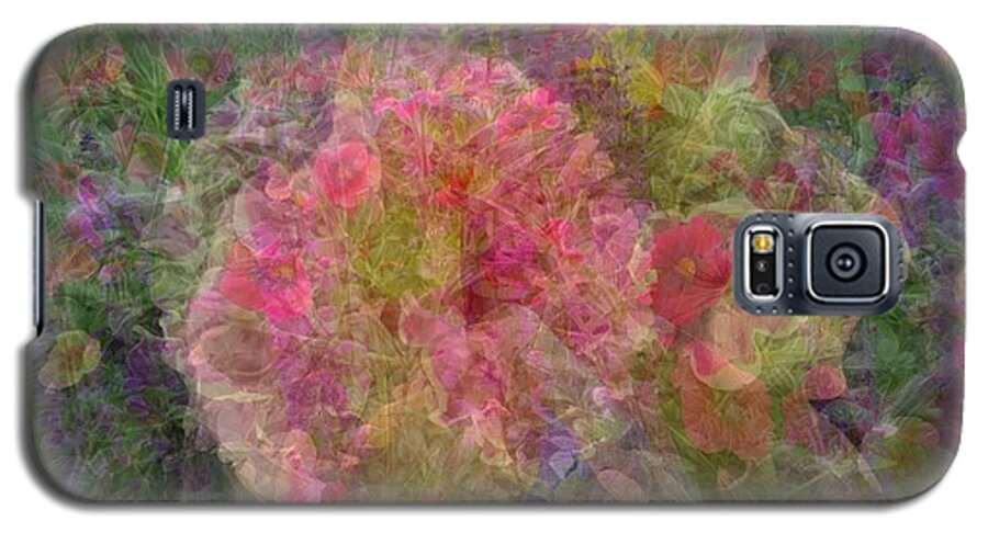  Flower Galaxy S5 Case featuring the photograph Mottled Pink Collage Pop by Kathy Barney
