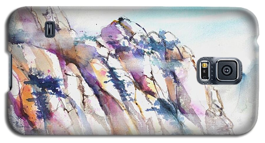 Mountain Galaxy S5 Case featuring the painting Mountain Awe #1 by Betty M M Wong